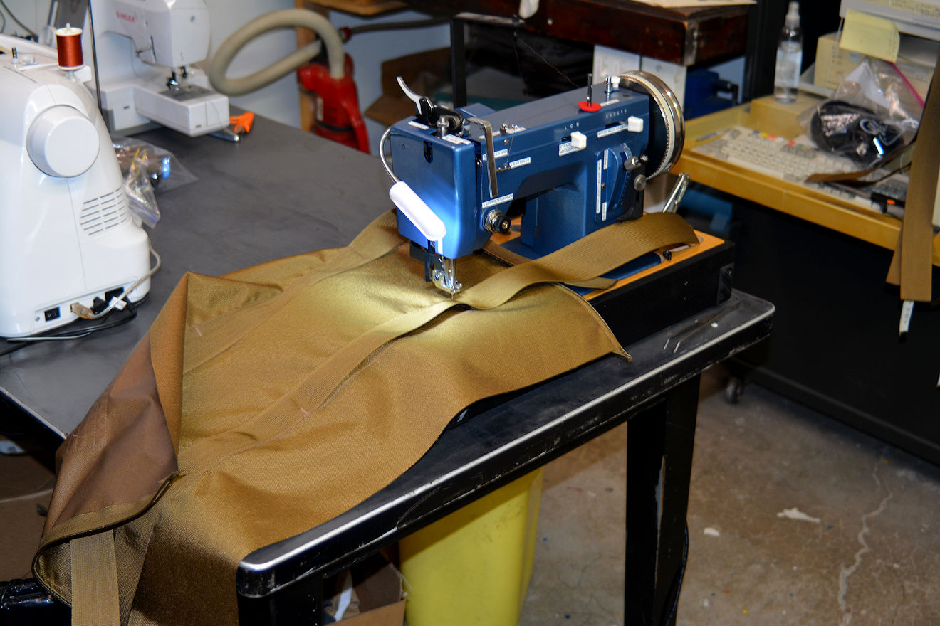 Sewing a large duffle bag reinforcement and handle webbing with bonded T138 polyester by Jay Fisher
