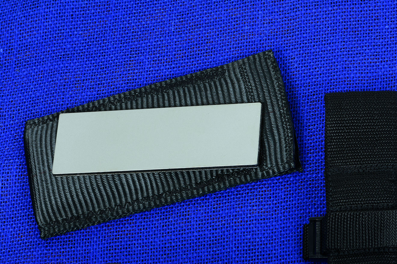 Dual-sided diamond abrasive sharpener in heavy nylon pocket case for tactical knives