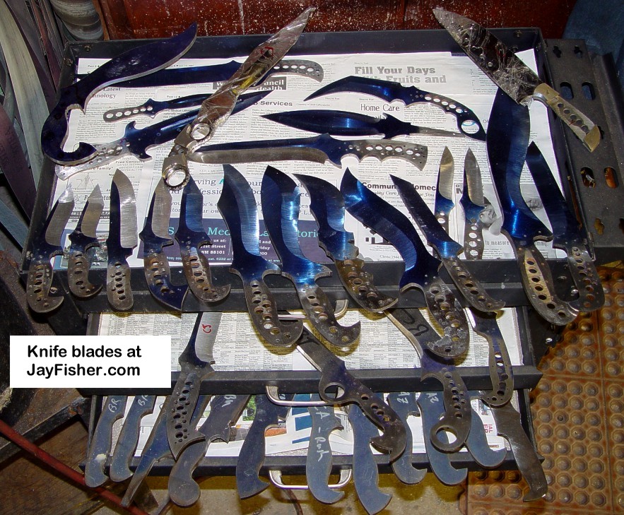 Some knife blades under construction, February 2008