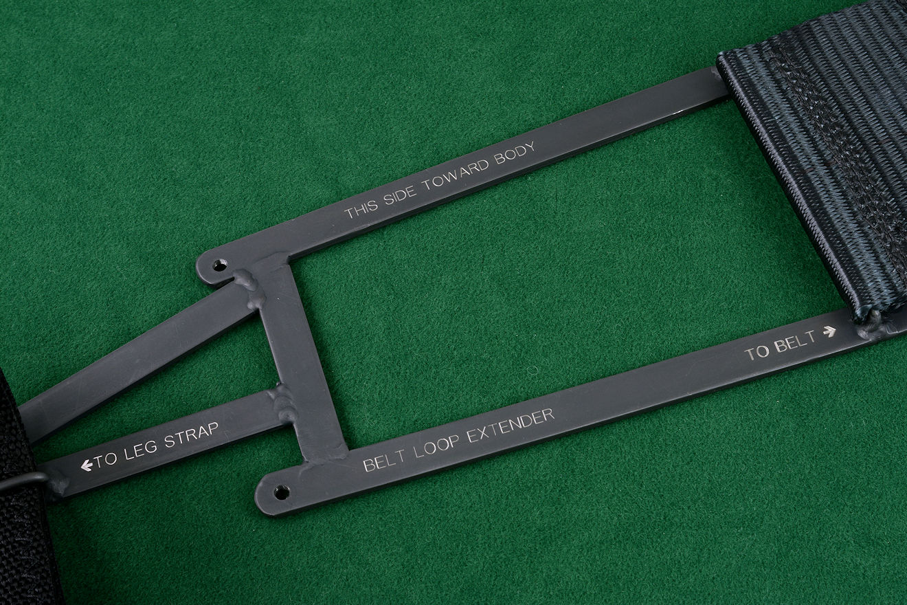 "Ananke" custom khukri, modular frame component for belt loop extender, frame detail shown