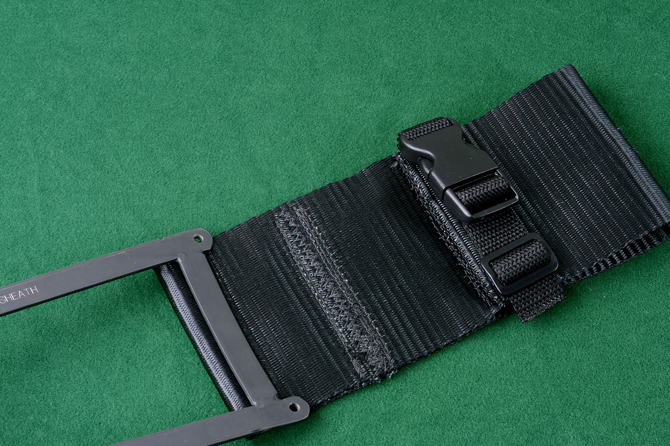 "Ananke" tactical custom knife modular sheath frame component belt loop extender detail