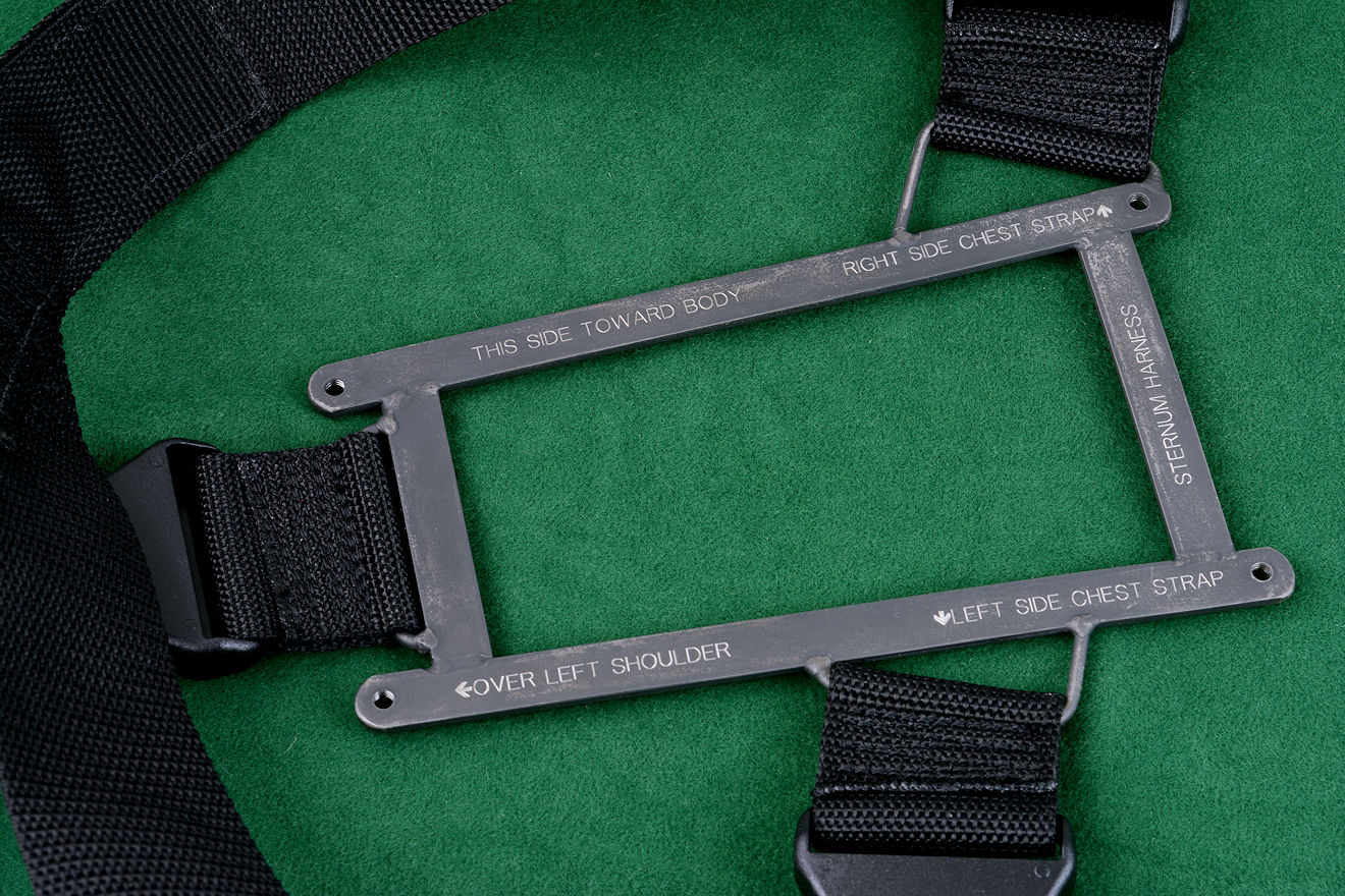 "Ananke" custom tactical modular sheath frame detail, sternum harness