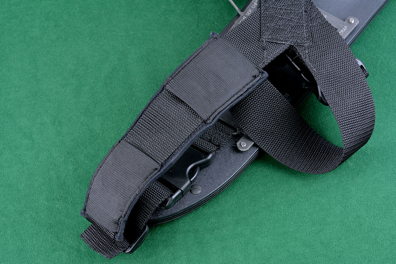 "Ananke" custom tactical khukri knife sheath modular strap padding detail. 