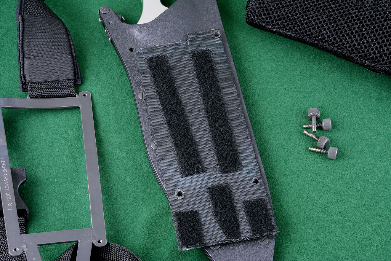 "Ananka" tactical custom knife, khukri, modular sheath components ventilated pad