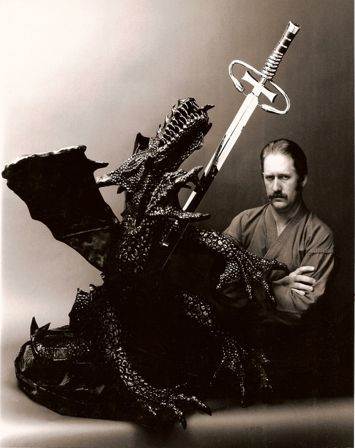 "Dragonslayer" and slaying the black dragon of cancer, made to honor Dr. Steven Rosenberg, Head of Oncology, National Institutes of Health