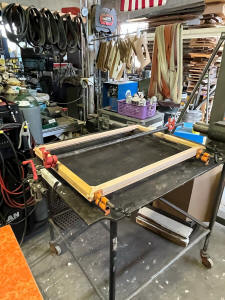 Gluing and Clamping monitor frames
