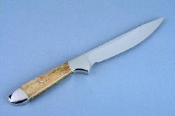 "Clarau Magnum and Kineau Magnum" fine handmade chef's knives, Clarau reverse side blade view