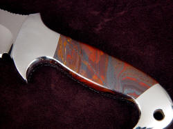 "Cygnus-Horrocks" obverse side handle detail. Australian Tiger Iron is tough, hard, and very durable, taking a smooth polish