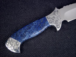 "Domovoi" reverse side handle detail. Dumortierite is hard and takes a high polish and fine finish