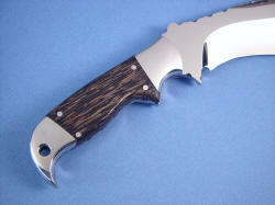"Hooded Warrior" reverse side handle detail. Fittings are high chromium, high nickel stainless steel 