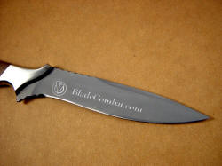 "Kapteyn" professional knife combat instructor's knife, custom engraving detail. 