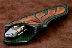 "Kita" sheath mouth detail showing thick, multi-welt construction, heavily stitched with nylon