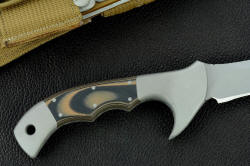 "Korath" reverse side handle detail. All surfaces rounded, contoured, smoothed and finished for a comfortable, solid feel