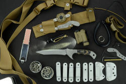 "Korath" with accessory package, a complete ensemble of useful and necessary adjuncts for critical missions and mount and wear options