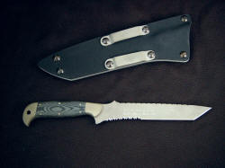 USAF Pararescue "PJLT" Pararescue light combat search and rescue knife: reverse view