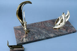 "Pallene" custom handmade knife sculpture, base and castings alone detail.