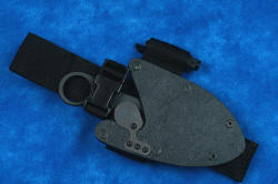 "Random Access III" professional tactical, combat, working, counterterrorism knife, shown with UBLX belt loop extender mounted 