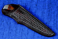 "Sonoma" working, chef's knife, in classical tri-weave basketweaved 9-10 oz. leather shoulder