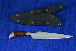 "Sonoma" working, chef's knife, reverse side view with locking sheath and die-formed aluminum belt loops