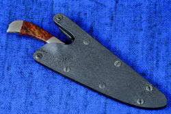 "Sonoma" working, chef's knife, sheathed view, locking sheath for durable outdoor wear