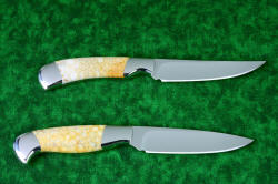 "Steak Knives" reverse side view. Knives are complimentary, made of same materials in different and distinctive styles