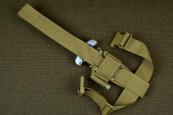 "Vindicator" with EXBLX, extended length belt loop extender, with thigh strap, back sided mounting details