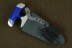 "Vindicator" tactical counterterrorism knife, black sheath and accessories, LIMA mounting inboard on lower sheath front