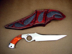 "Xiphias" (the Swordfish) reverse side details. Note exensive tooling, inlays and work to rear of sheath