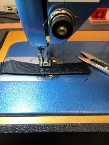 Sewing velcro on webbing 
