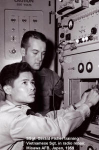 Gerald Fisher teaching Vietnamese Student Radio Science and repair, 1959