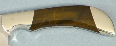 Crocidolite gemstone custom handmade knife handle
