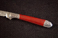 Banded Jasper with Hematite gemstone knife handle on stainless steel damascus blade