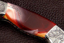Mookaite Jasper gemstone custom knife handle