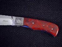 New Mexico jasper is hard and tough enough to support machine screw mounting on folding knives