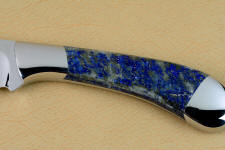 Lapis Lazuli on a medium sized chef's knife
