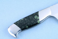 beautiful nebula stone gemstone handle scales on a chef's knife