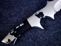 Snowflake obsidian gemstone custom handmade knife handle