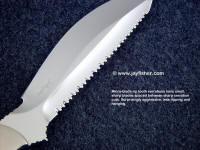 "Micro Blade" serrations are small cutting edges (blades) between deep serration cuts and are very sharp but do not hang up or tear like rip teeth