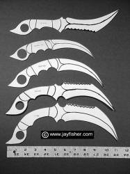 Kerambits, recurved knives, double edged knives, finger ring, skull crushers, tactical, combat, defense knives, unusual knives, unique, handmade, custom, art