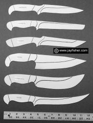 Working and Utility Knives, Chef's Knives, curved slicing and Boning Knives