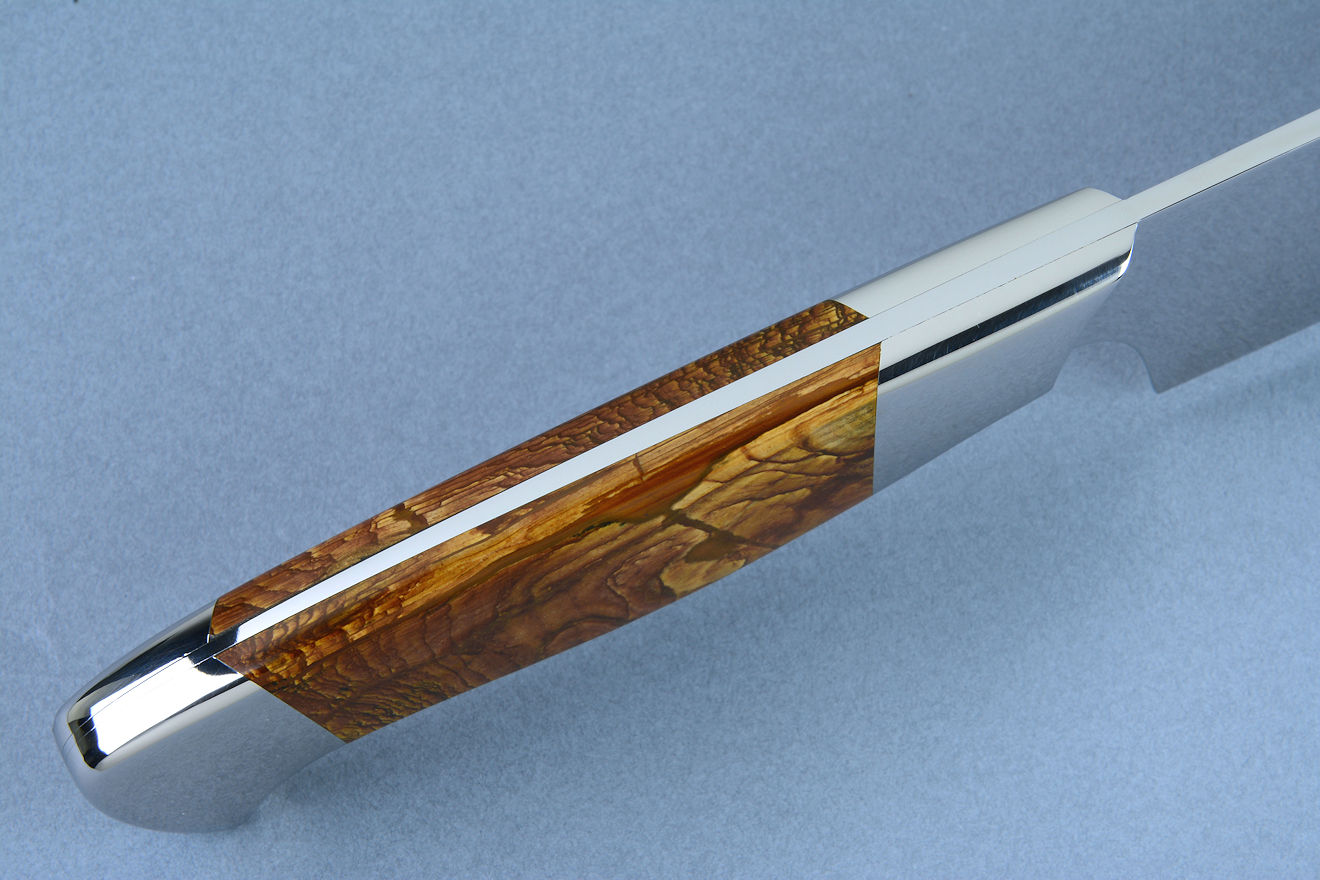 "Concordia" professional grade extremely fine chef's knive, handle spine detail