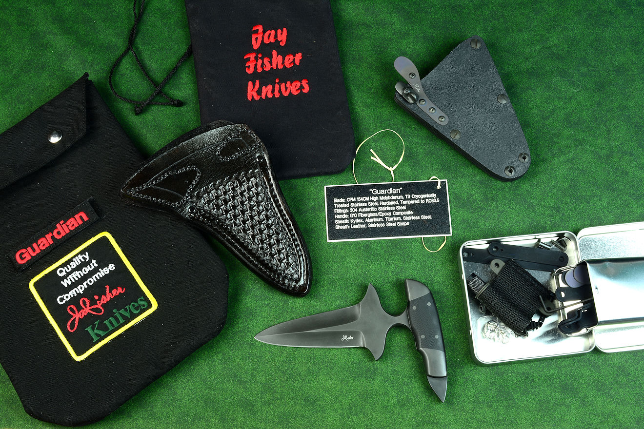 Custom "Guardian" Tactical Counterterrorism Push/Punch dagger and kit with mounting accessories, sheaths and storage