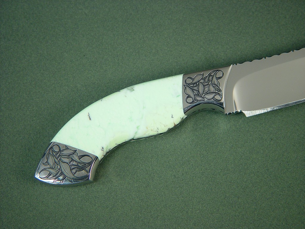 Nickel Magnesite gemstone knife handle