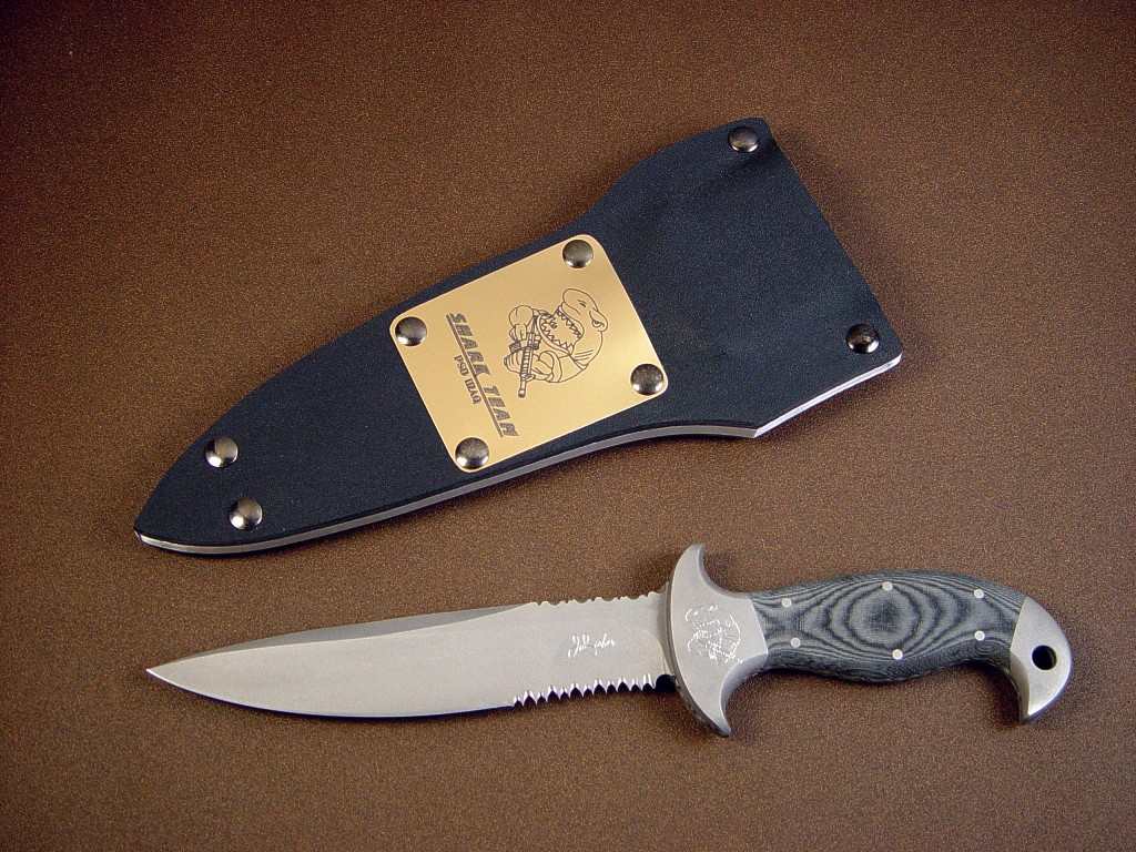 Shark Tooth Fixed Blade Knife with Leather Sheath