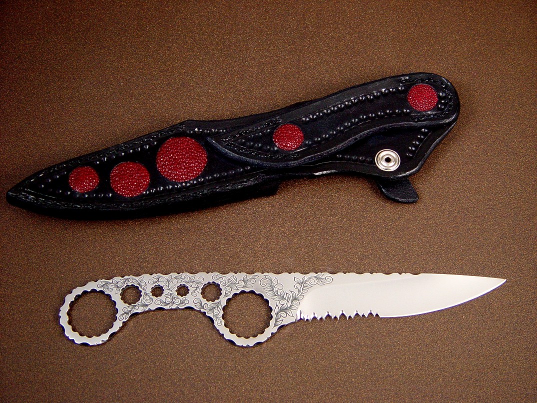 "Shank" custom handmade skeletonized knife by Jay Fisher