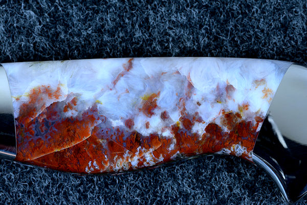 "Temno" Bay of Fundy Flame agate gemstone handle