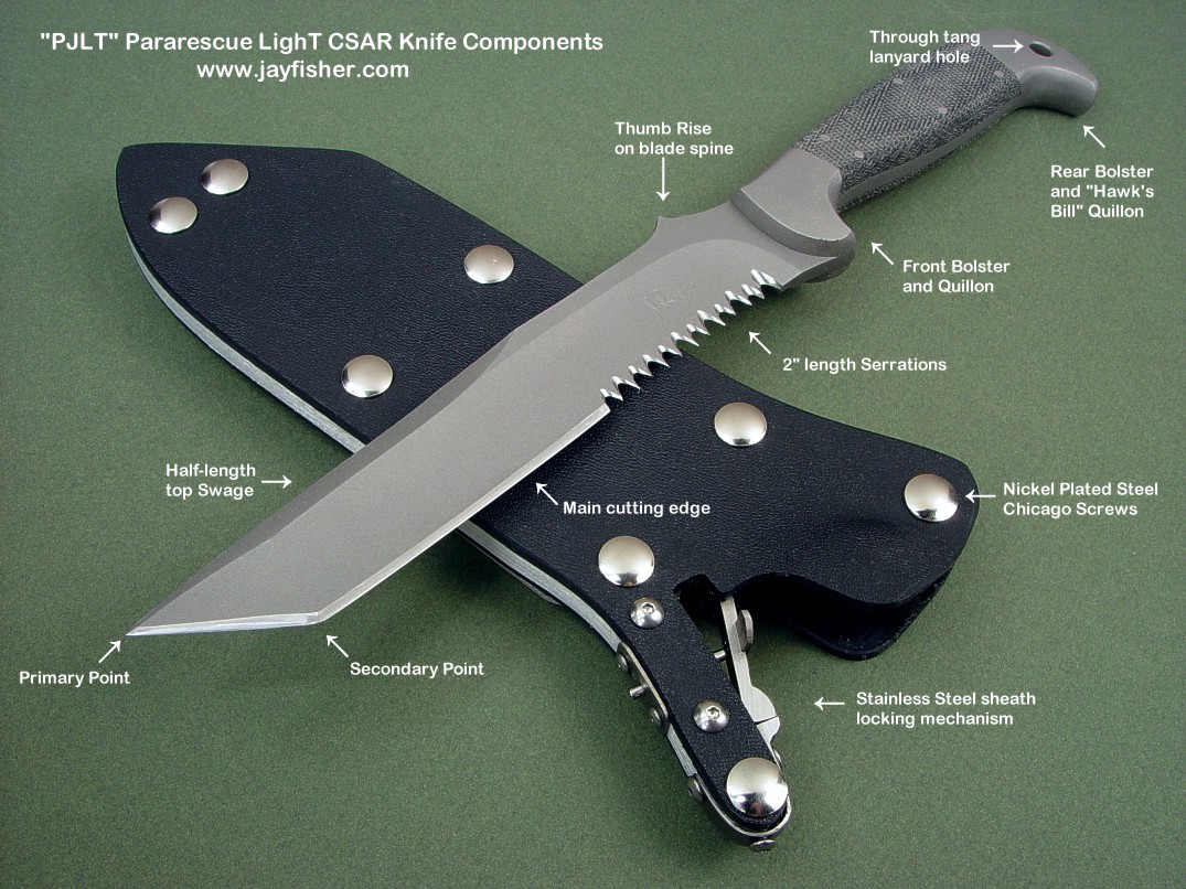 Components of the PJLT CSAR professional tactical knife