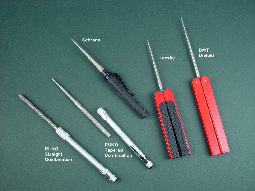Diamond Abrasive coated rods for sharpening serrations on knives