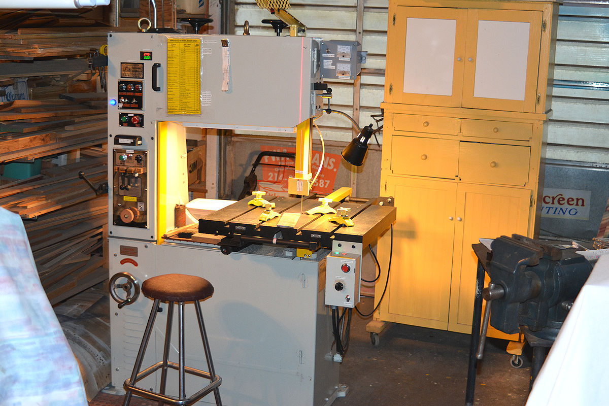 28" bandsaw, laser guided, modified for knifemaker use