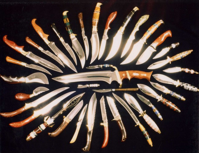 Some of the knives I made in the 1980s.